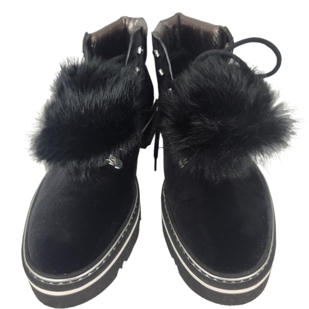 Pollini Velvet Lace Up Booties - Picture 4 of 11